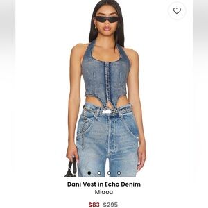 MIAOU DENIM VEST TOP